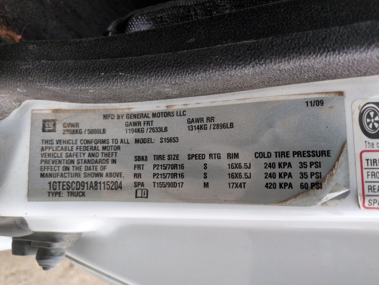 2010 GMC Canyon Sle VIN: 1GTESCD91A8115204 Lot: 66748875