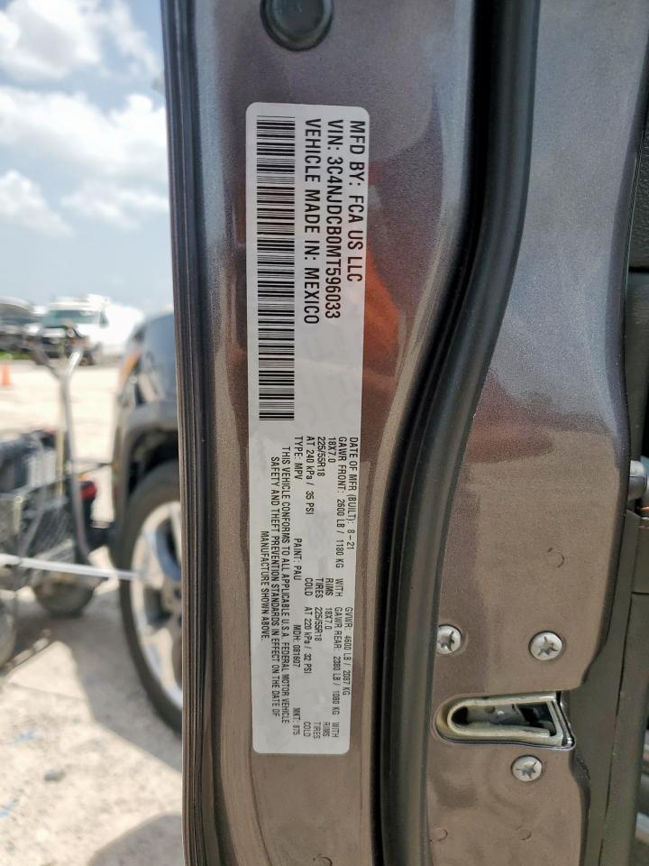 2021 Jeep Compass Limited VIN: 3C4NJDCB0MT596033 Lot: 61934475
