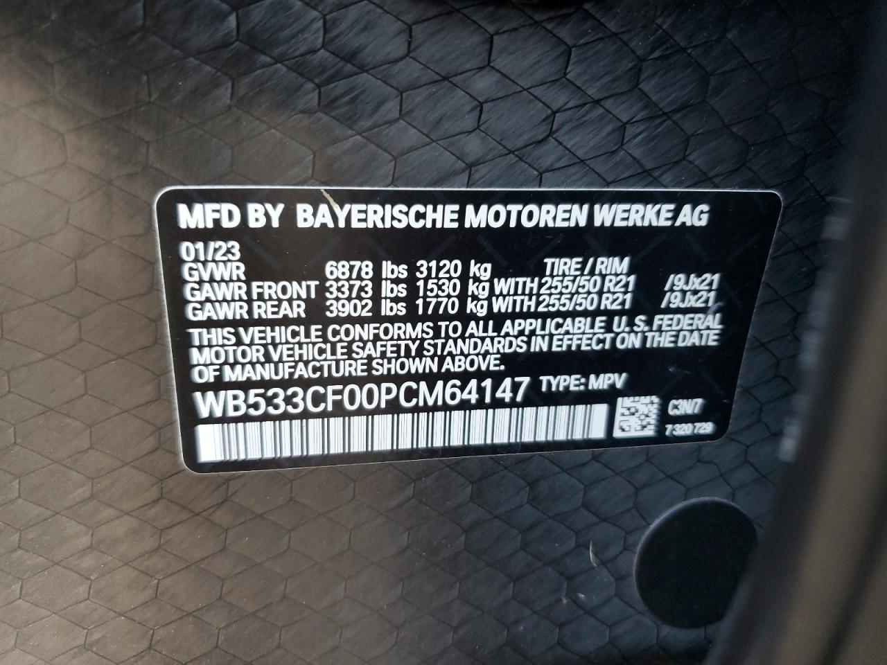 2023 BMW Ix M60 VIN: WB533CF00PCM64147 Lot: 63489805