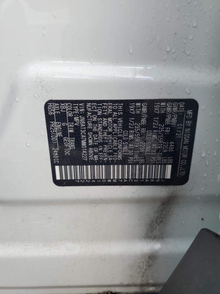 2021 Nissan Rogue Sl VIN: JN8AT3CA7MW014227 Lot: 64867985