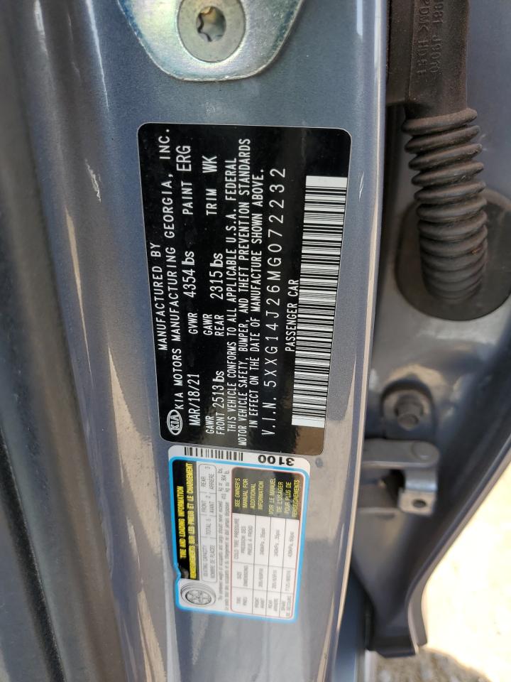 2021 Kia K5 Lxs VIN: 5XXG14J26MG072232 Lot: 63050665