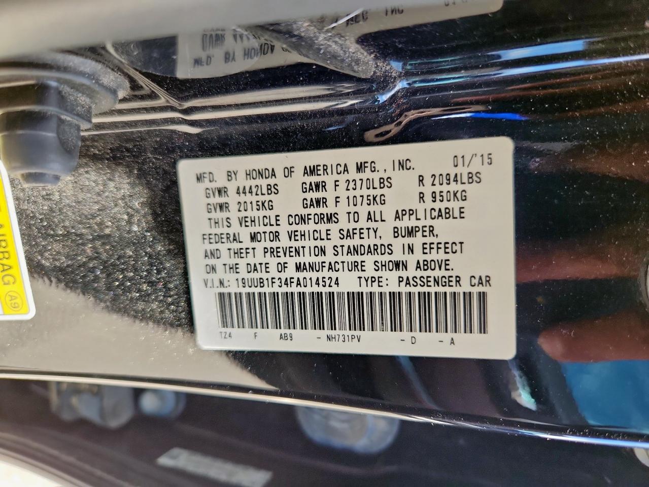 19uub1f34fa014524 19UUB1F34FA014524 2015 Acura Tlx