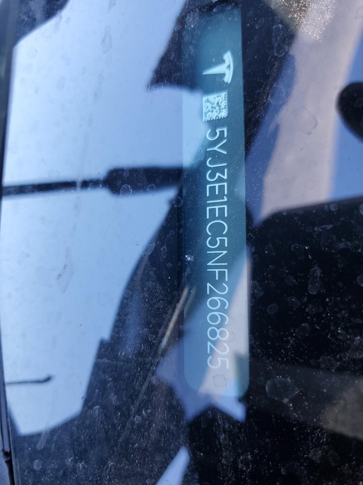 2022 Tesla Model 3 VIN: 5YJ3E1EC5NF266825 Lot: 66566995