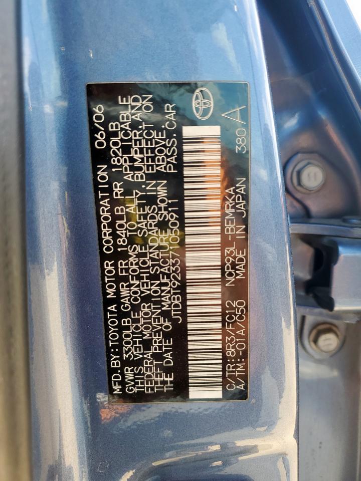 JTDBT923371050911 2007 Toyota Yaris