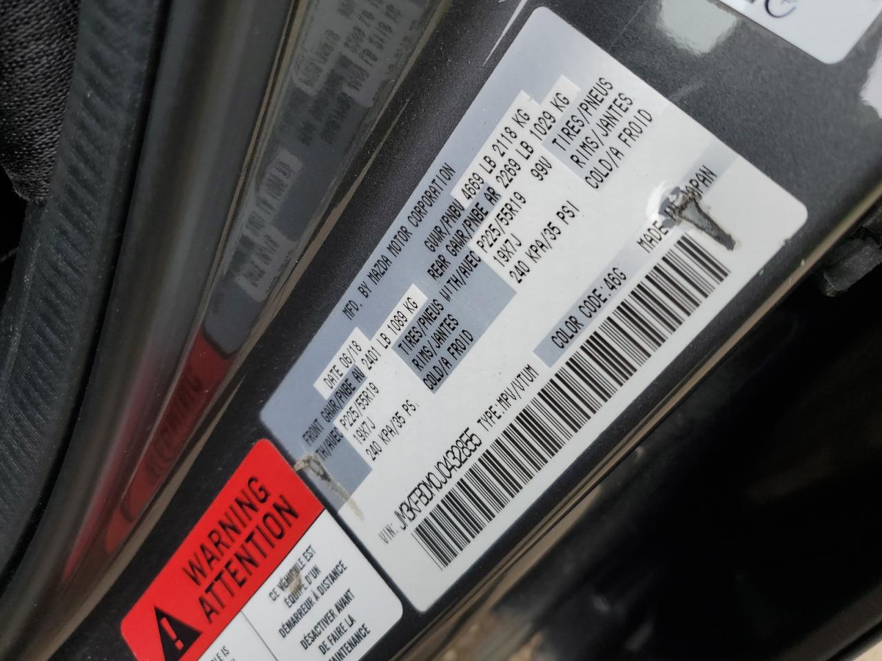 2018 Mazda Cx-5 Grand Touring VIN: JM3KFBDM0J0432855 Lot: 63568255