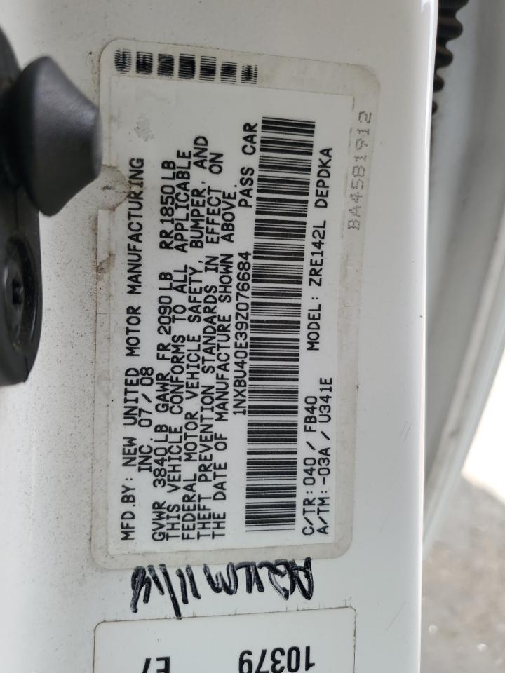 2009 Toyota Corolla Base VIN: 1NXBU40E39Z076684 Lot: 65019715