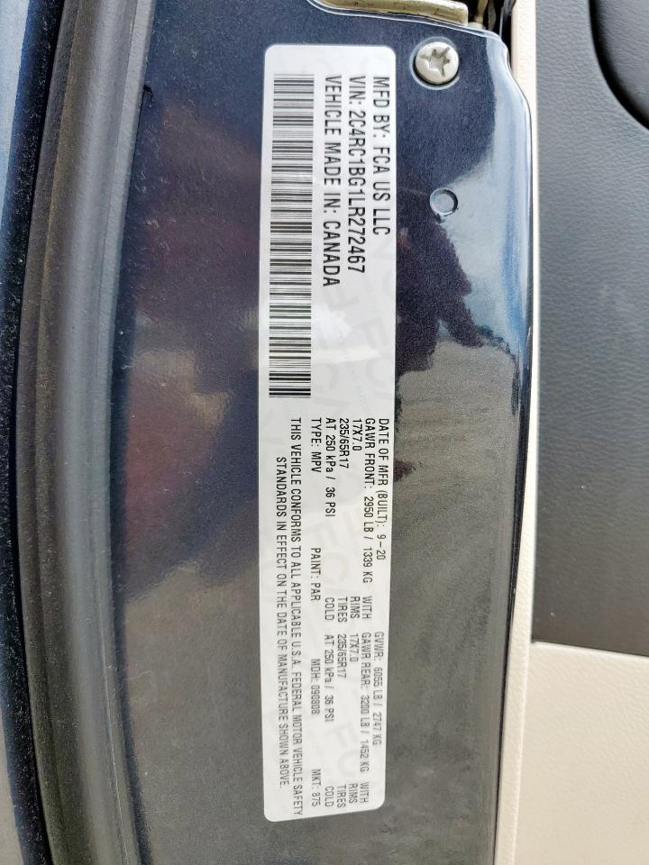 2020 Chrysler Pacifica Touring L VIN: 2C4RC1BG1LR272467 Lot: 65266085