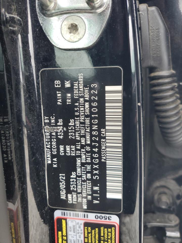 2022 Kia K5 Gt Line VIN: 5XXG64J28NG106223 Lot: 64757425