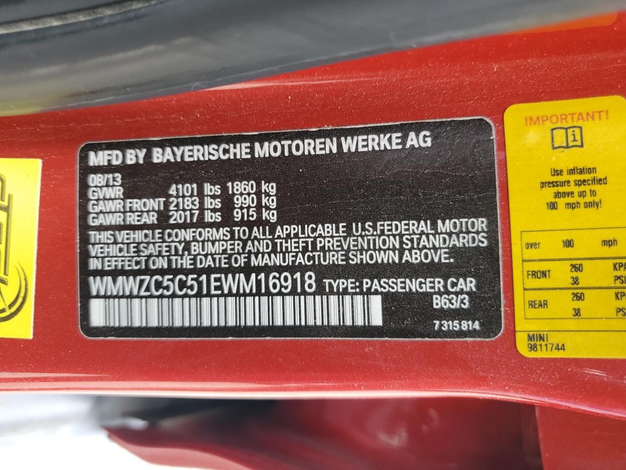 2014 Mini Cooper S Countryman VIN: WMWZC5C51EWM16918 Lot: 64521175