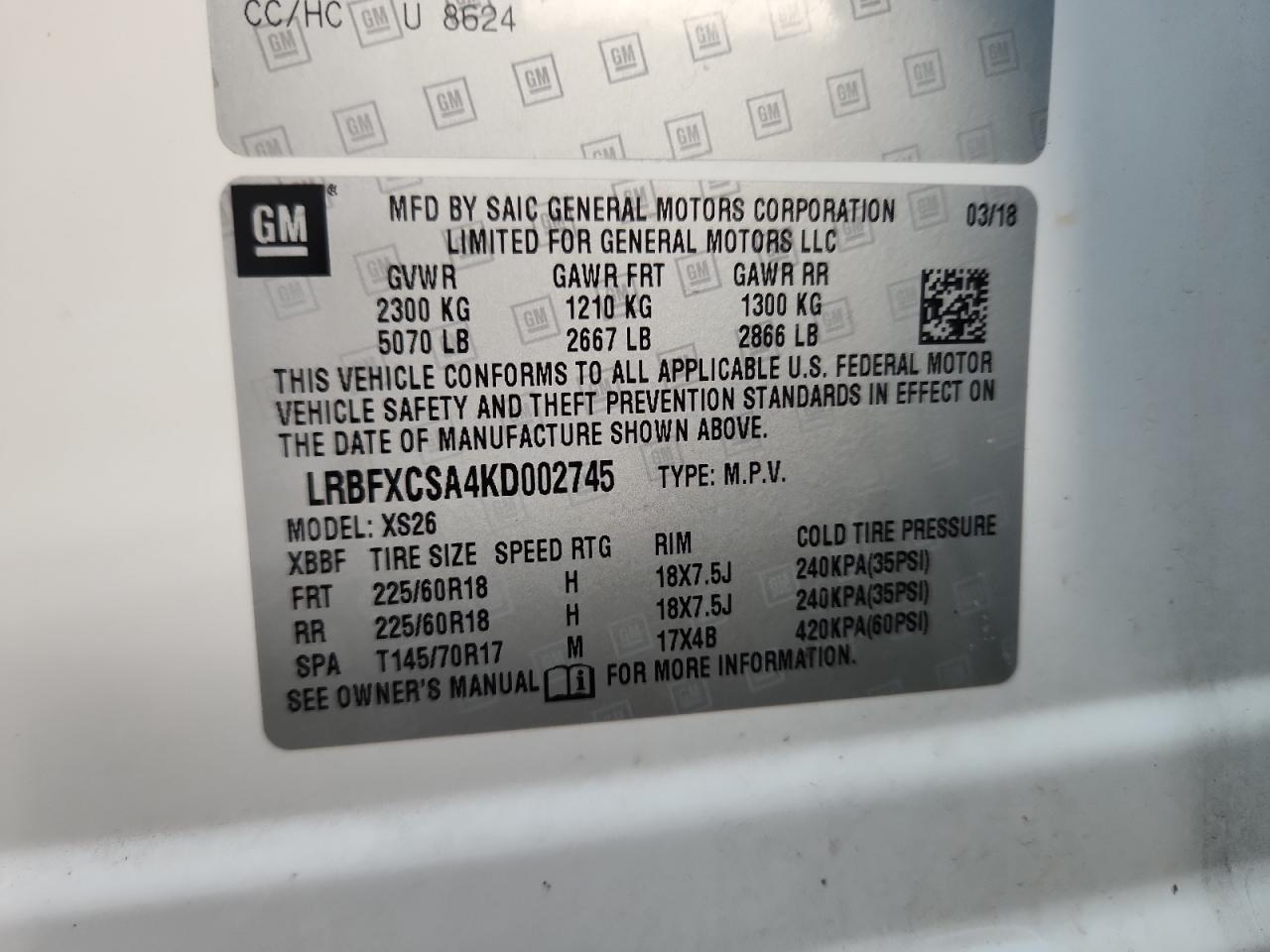 2019 Buick Envision Essence VIN: LRBFXCSA4KD002745 Lot: 64289275