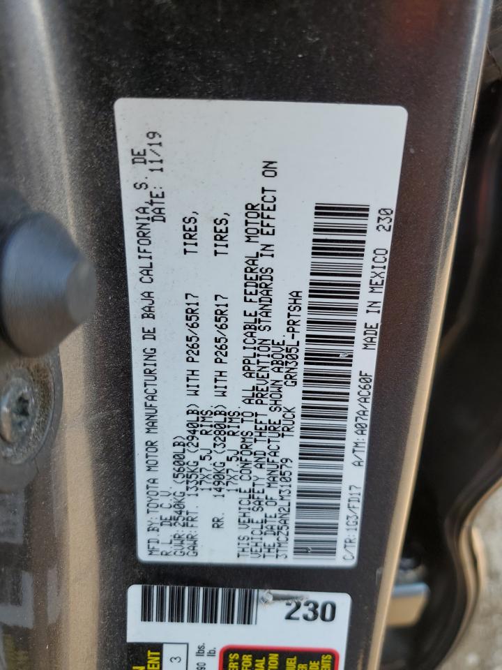 2020 Toyota Tacoma Double Cab VIN: 3TMCZ5AN2LM310579 Lot: 64189465