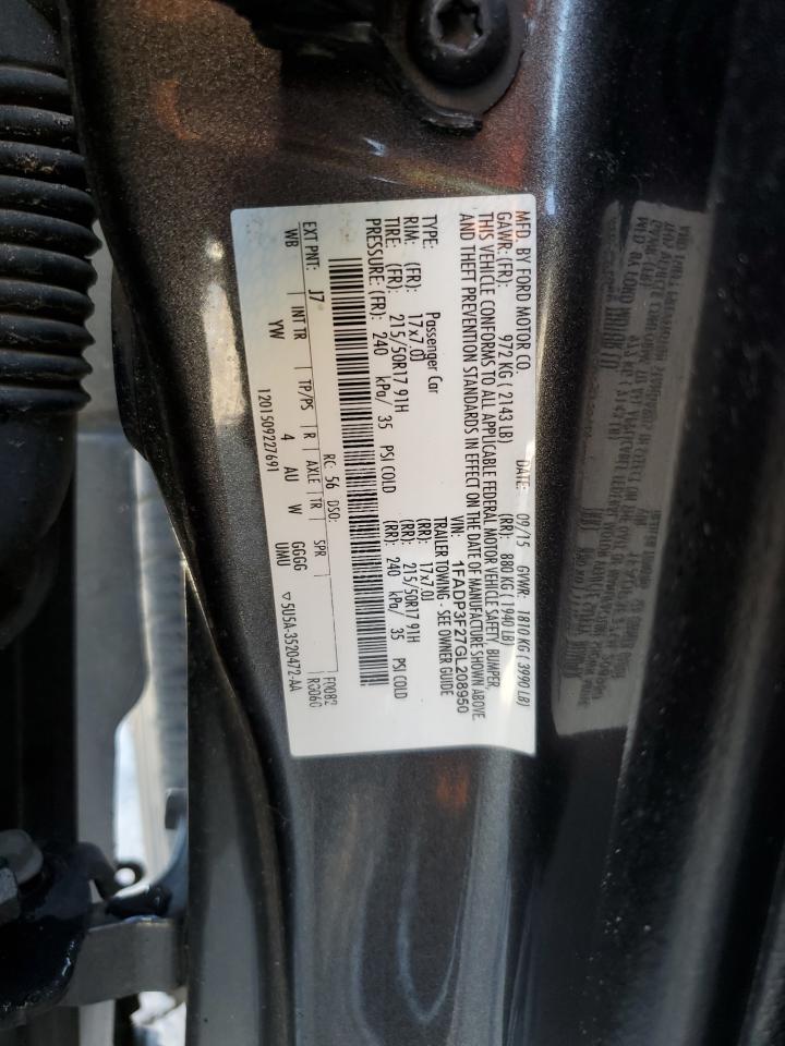 2016 Ford Focus Se VIN: 1FADP3F27GL208950 Lot: 63556275