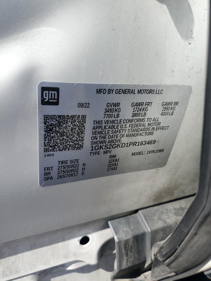 2023 GMC Yukon Xl K1500 Slt VIN: 1GKS2GKD1PR163469 Lot: 65526315