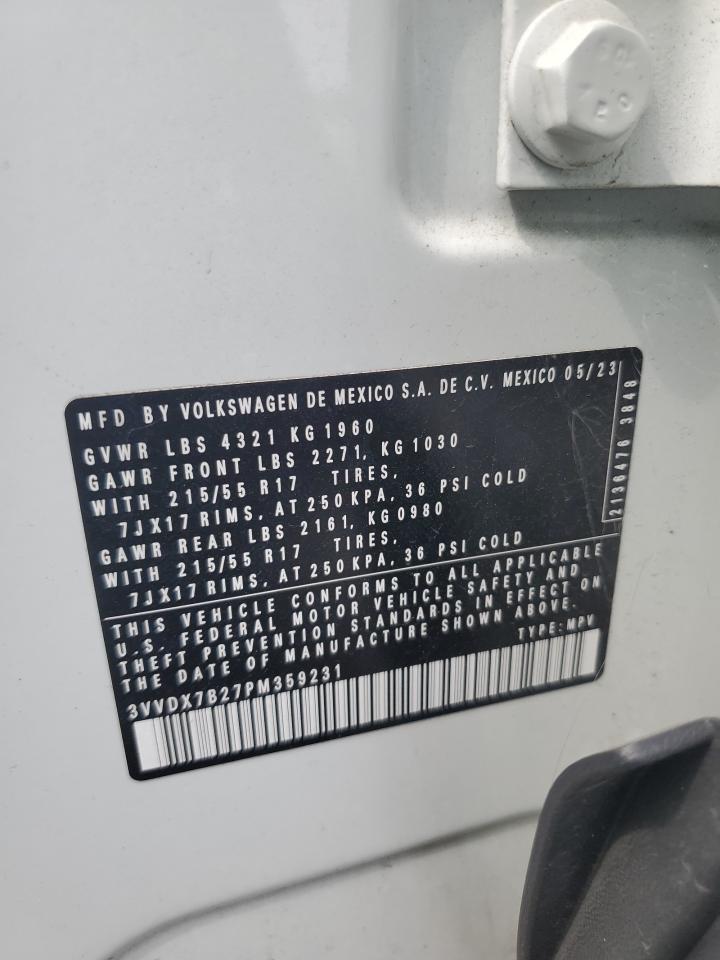 2023 Volkswagen Taos S VIN: 3VVDX7B27PM359231 Lot: 64414125