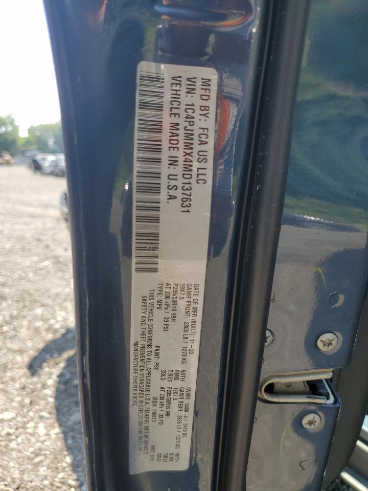 2021 Jeep Cherokee Latitude Lux VIN: 1C4PJMMX4MD137631 Lot: 65677125