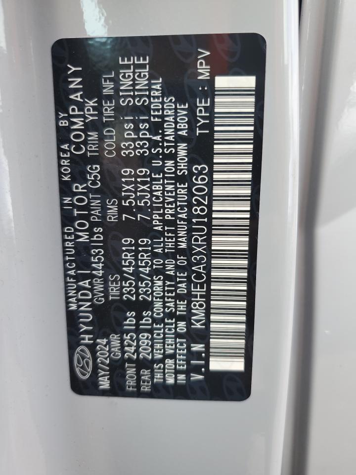 2024 Hyundai Kona Limited VIN: KM8HECA3XRU182063 Lot: 63295405