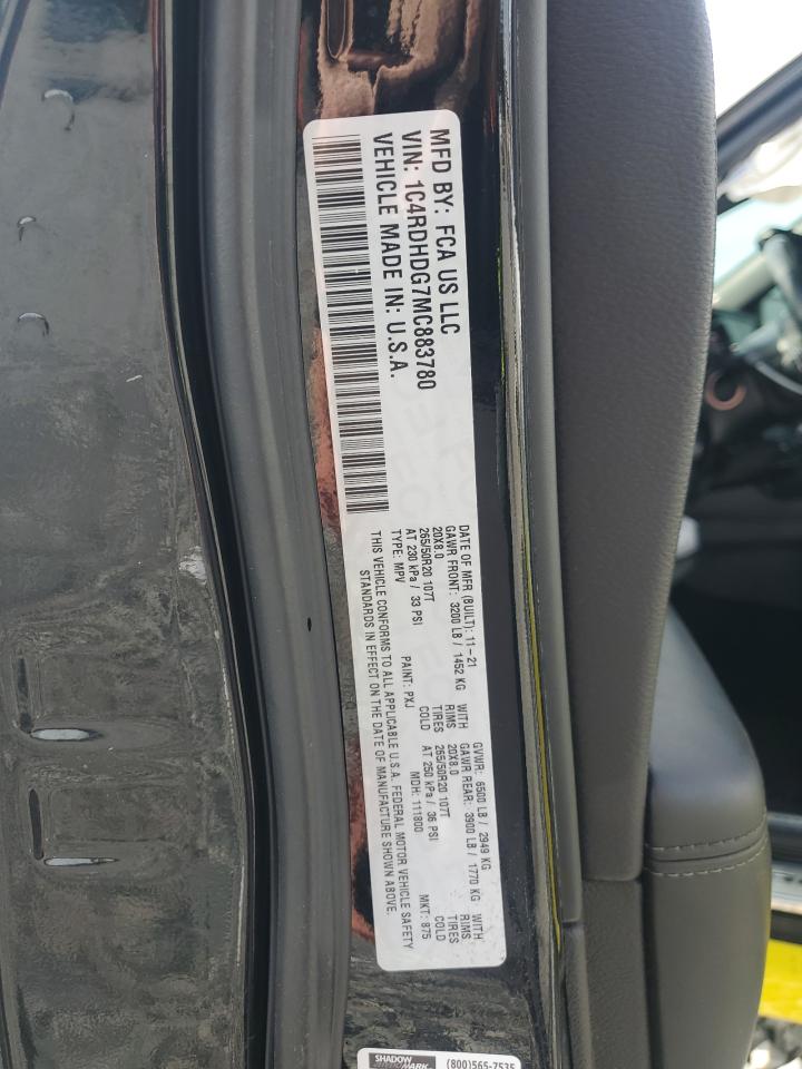 2021 Dodge Durango Gt VIN: 1C4RDHDG7MC883780 Lot: 63287775