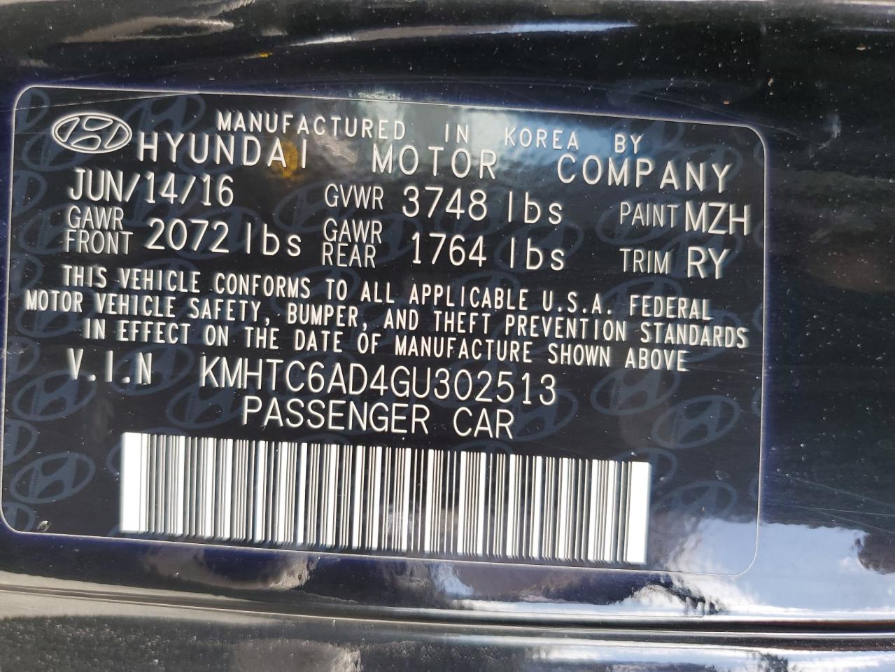 kmhtc6ad4gu302513 KMHTC6AD4GU302513 2016 Hyundai Veloster