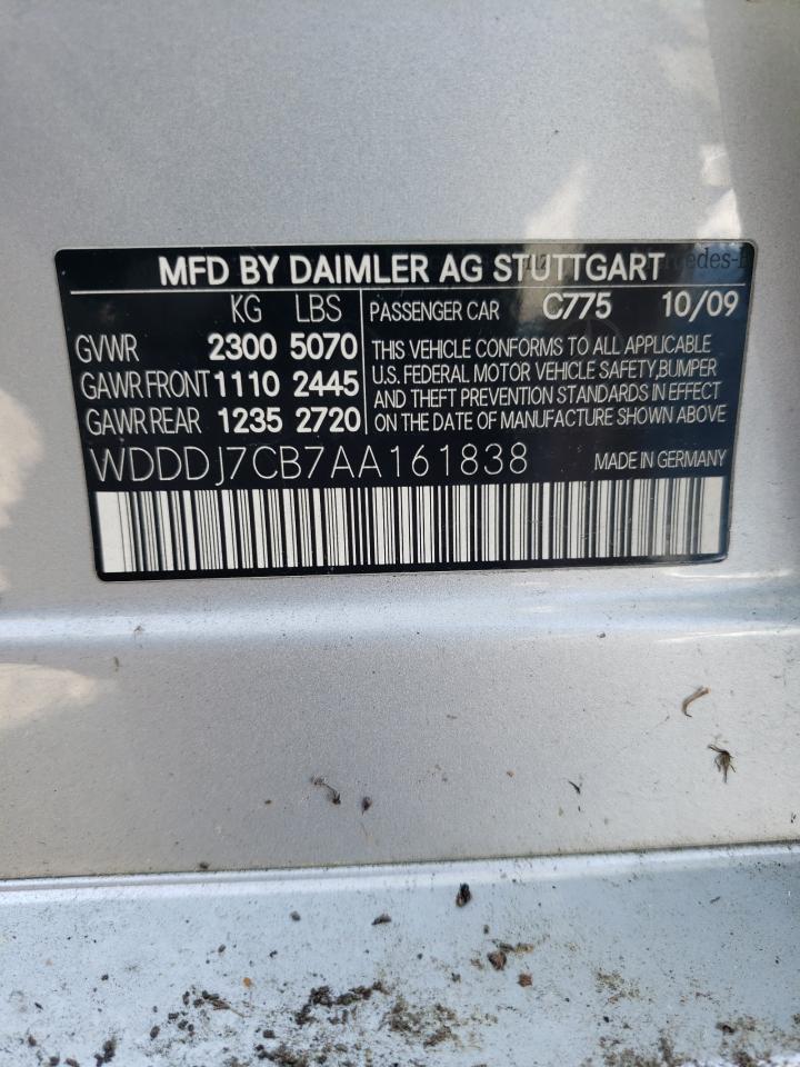2010 Mercedes-Benz Cls 550 VIN: WDDDJ7CB7AA161838 Lot: 63660105