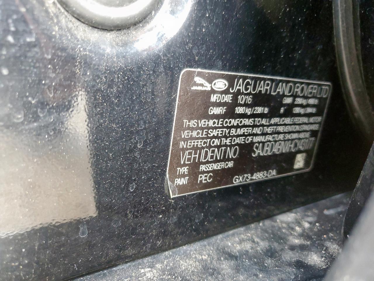 2017 Jaguar Xf Premium VIN: SAJBD4BNXHCY43177 Lot: 68229995