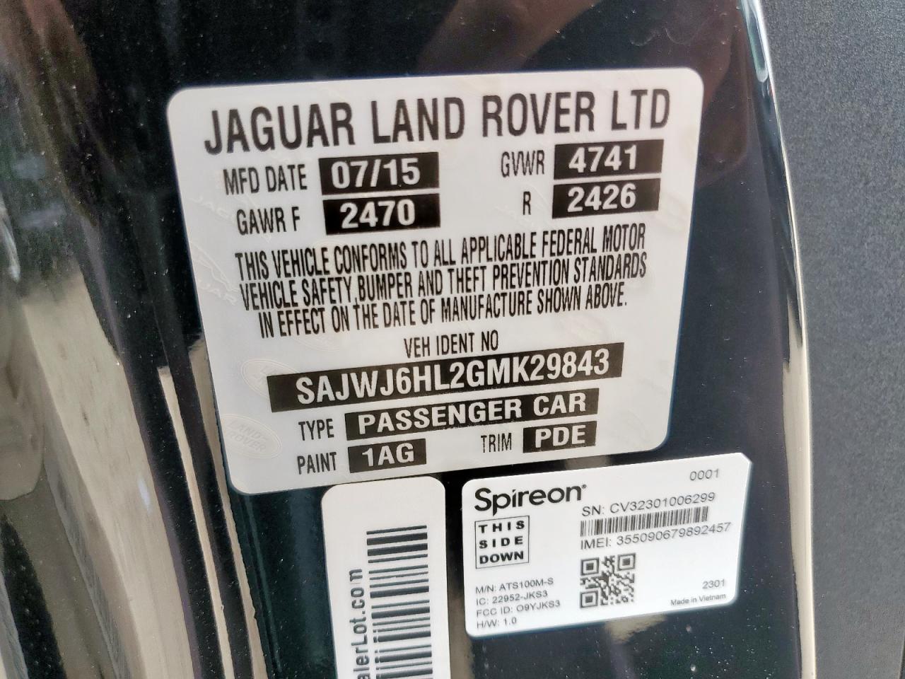 2016 Jaguar F-Type R VIN: SAJWJ6HL2GMK29843 Lot: 65367575