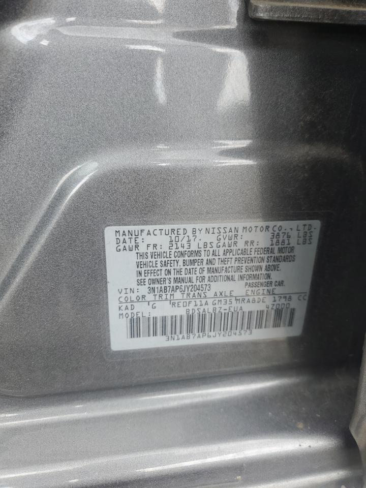 2018 Nissan Sentra S VIN: 3N1AB7AP6JY204573 Lot: 64644295
