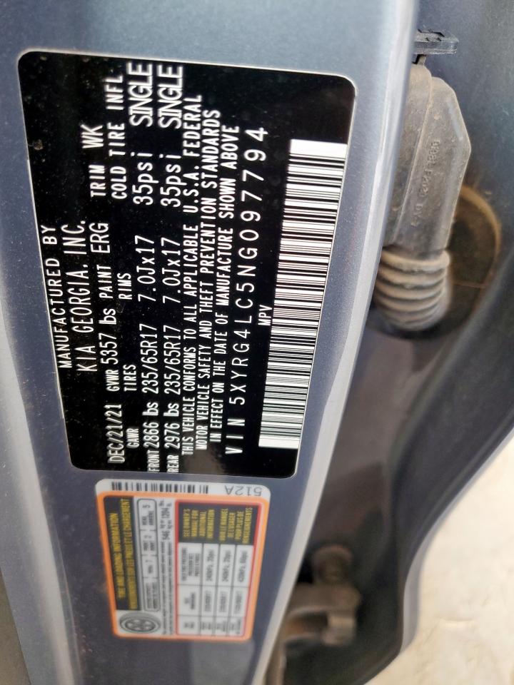 2022 Kia Sorento Lx VIN: 5XYRG4LC5NG097794 Lot: 64332855