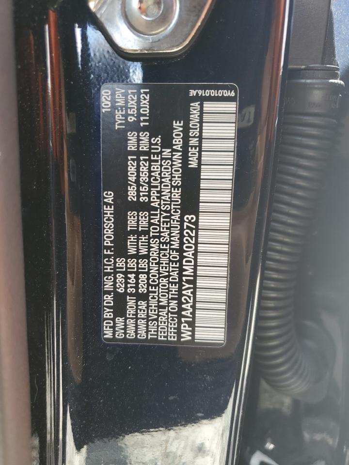 2021 Porsche Cayenne VIN: WP1AA2AY1MDA02273 Lot: 62570325