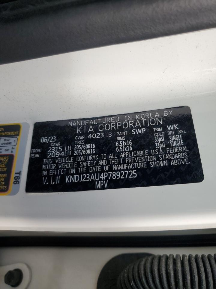 2023 Kia Soul Lx VIN: KNDJ23AU4P7892725 Lot: 64960135
