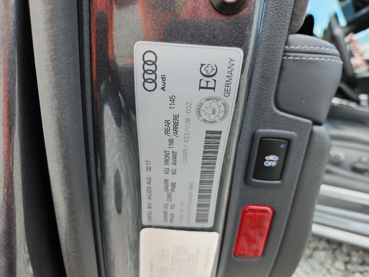 2018 Audi S4 Prestige VIN: WAUC4AF43JA001850 Lot: 63201885