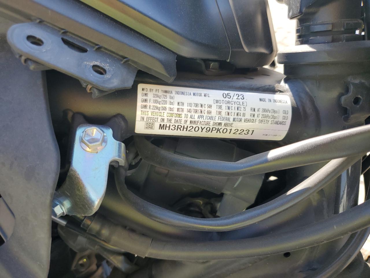 2023 Yamaha Mt-03 VIN: MH3RH20Y9PK012231 Lot: 65281835
