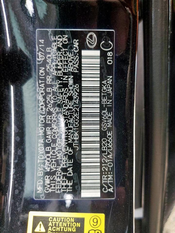 2014 Lexus Es 350 VIN: JTHBK1GG2E2143926 Lot: 66467755