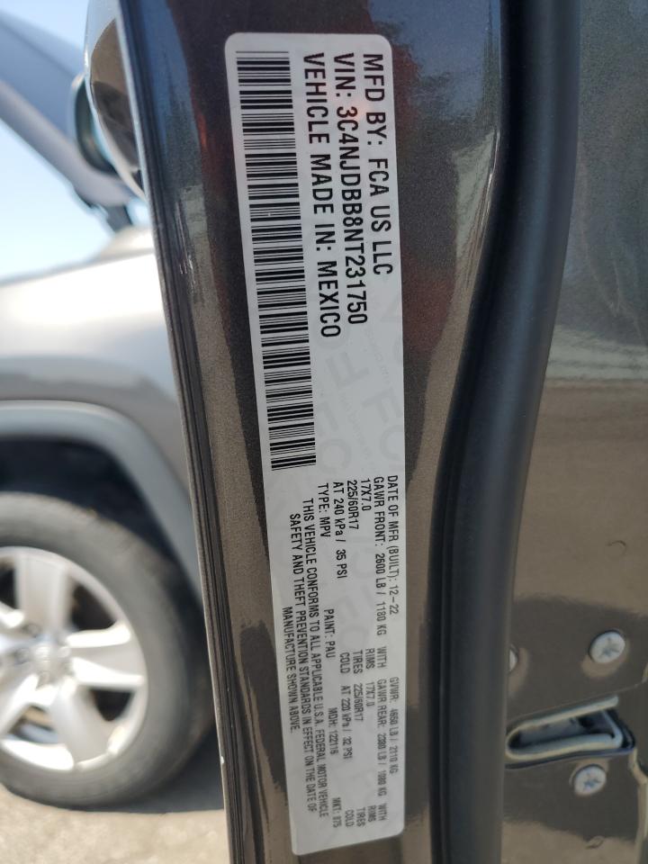 2022 Jeep Compass Latitude VIN: 3C4NJDBB8NT231750 Lot: 65442655