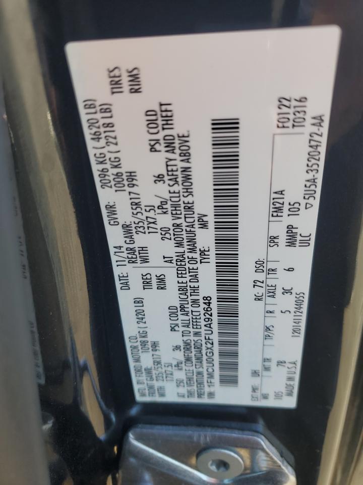 1FMCU0GX2FUA92648 2015 Ford Escape Se