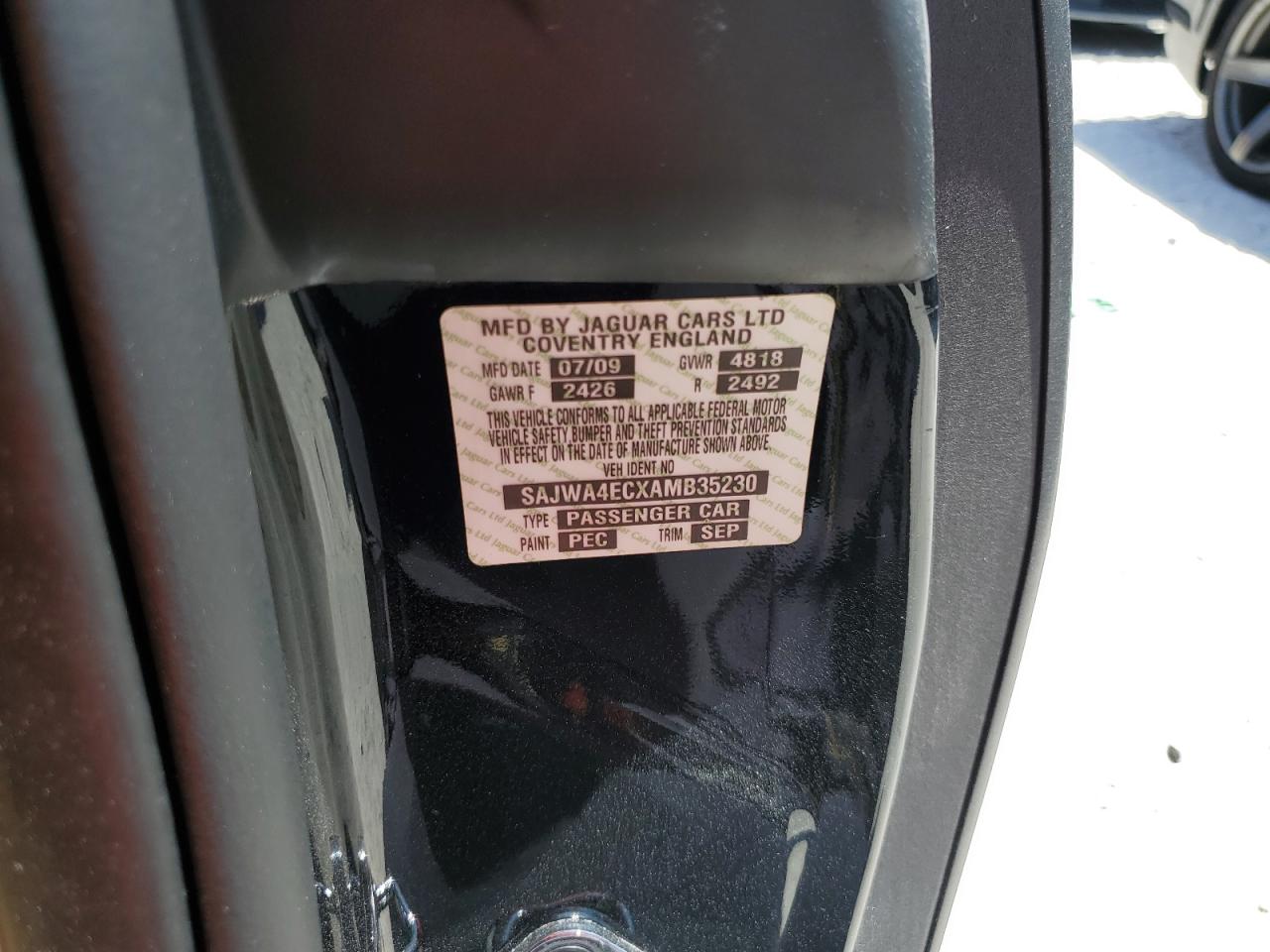 2010 Jaguar Xkr VIN: SAJWA4ECXAMB35230 Lot: 65273305