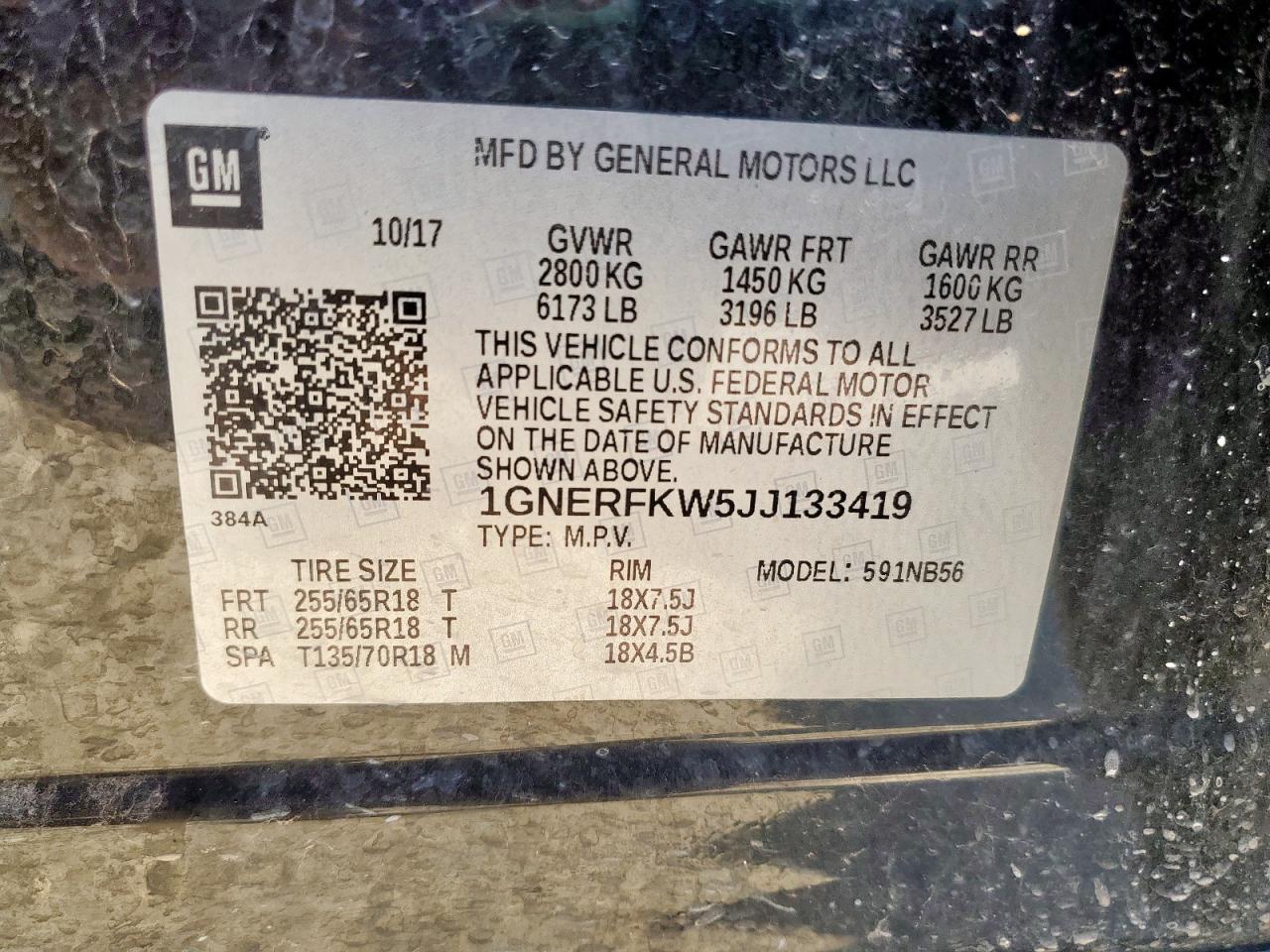 2018 Chevrolet Traverse Ls VIN: 1GNERFKW5JJ133419 Lot: 63710465