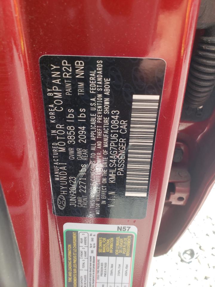 2023 Hyundai Elantra Sel VIN: KMHLS4AG7PU610843 Lot: 62484785