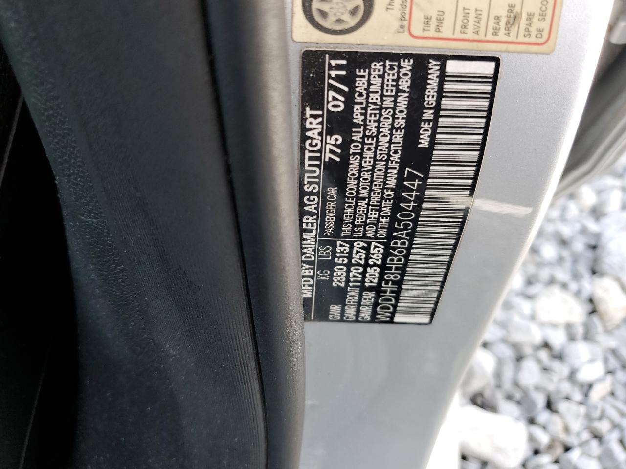 2011 Mercedes-Benz E 350 4Matic VIN: WDDHF8HB6BA504447 Lot: 64622505