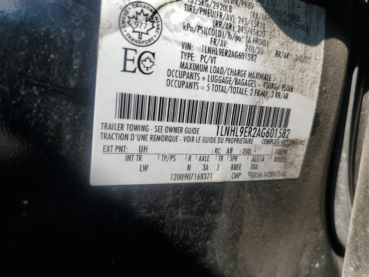 1LNHL9ER2AG601582 2010 Lincoln Mks