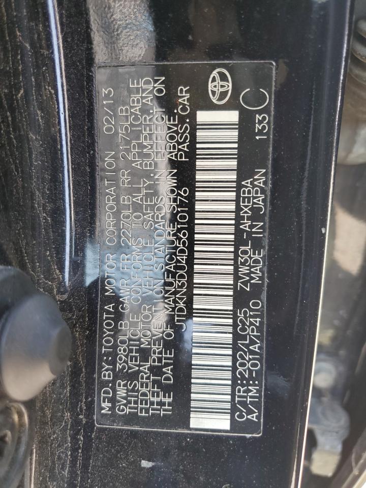 2013 Toyota Prius VIN: JTDKN3DU4D5610176 Lot: 65078695