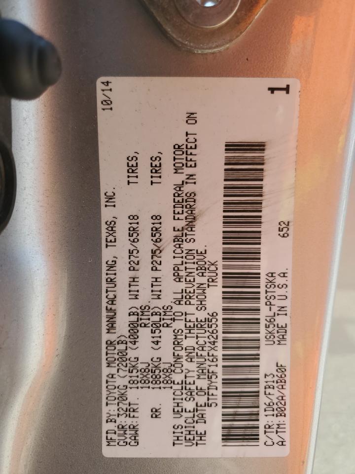 2015 Toyota Tundra Crewmax Sr5 VIN: 5TFDY5F16FX426556 Lot: 64799865