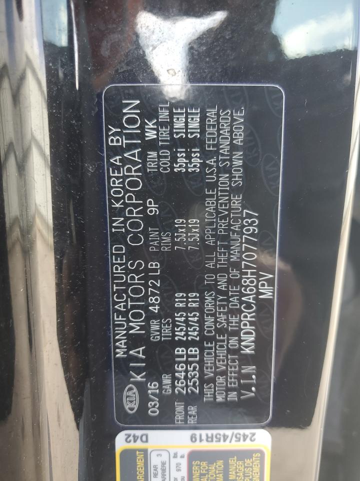 2017 Kia Sportage Sx VIN: KNDPRCA68H7077937 Lot: 64805285