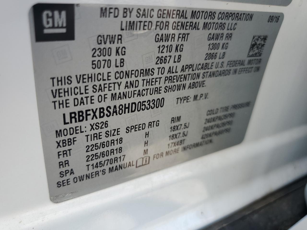 2017 Buick Envision Essence VIN: LRBFXBSA8HD053300 Lot: 65203425