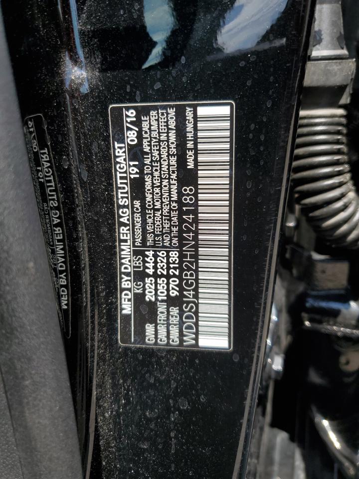 2017 Mercedes-Benz Cla 250 4Matic VIN: WDDSJ4GB2HN424188 Lot: 64878835