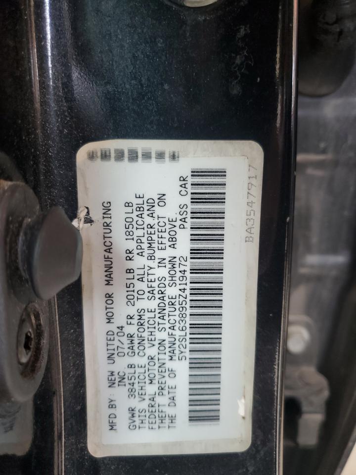 2005 Pontiac Vibe VIN: 5Y2SL63895Z419472 Lot: 63623645