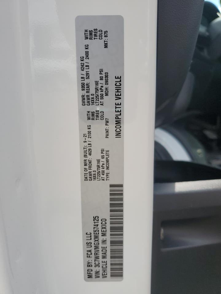 3c7wrvmgxme574125 3C7WRVMGXME574125 2021 Ram Promaster 3500 3500 Standard