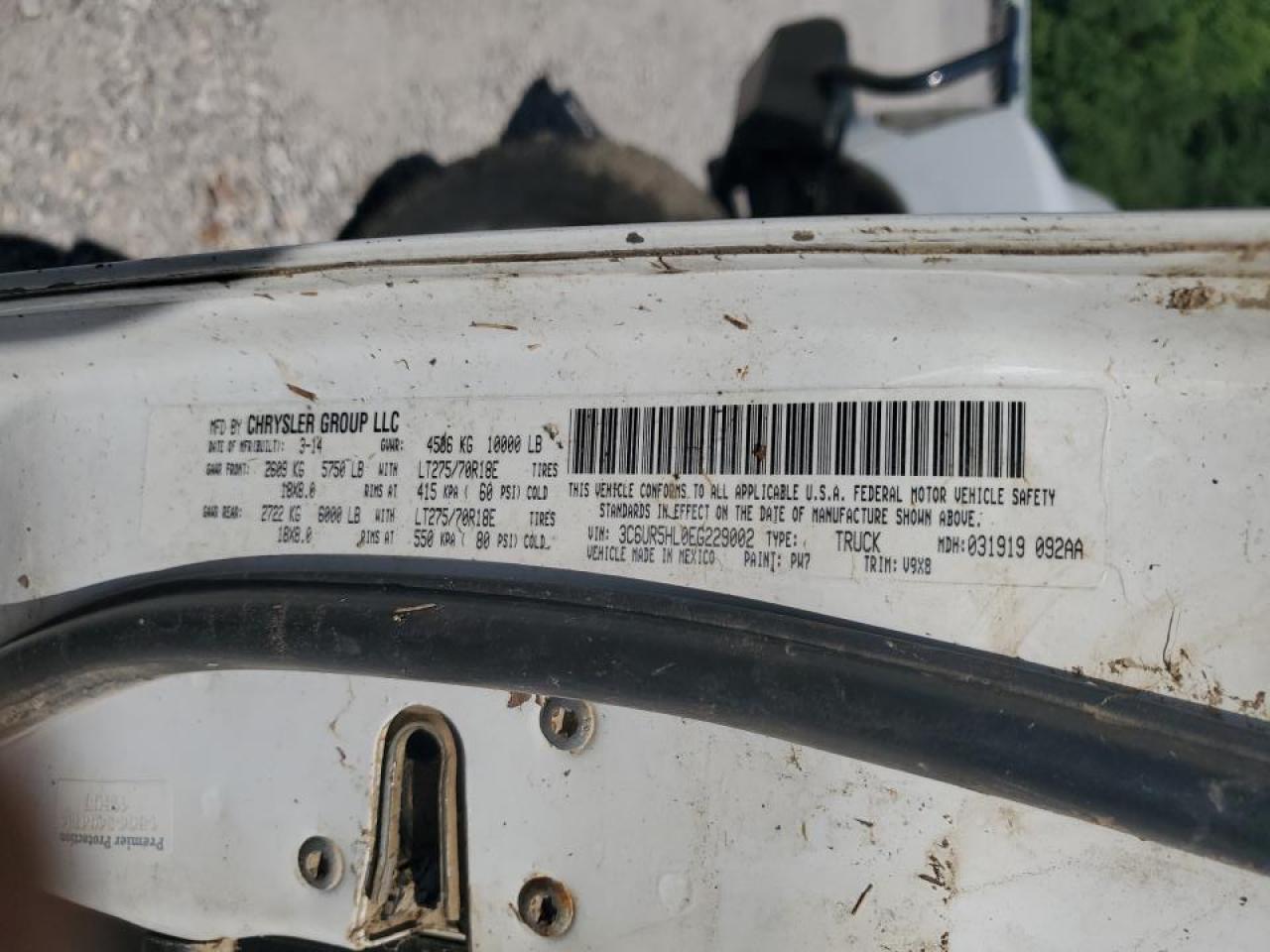 3C6UR5HL0EG229002 2014 Ram 2500 St