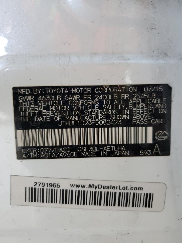 2015 Lexus Is 250 VIN: JTHBF1D23F5082423 Lot: 63326835