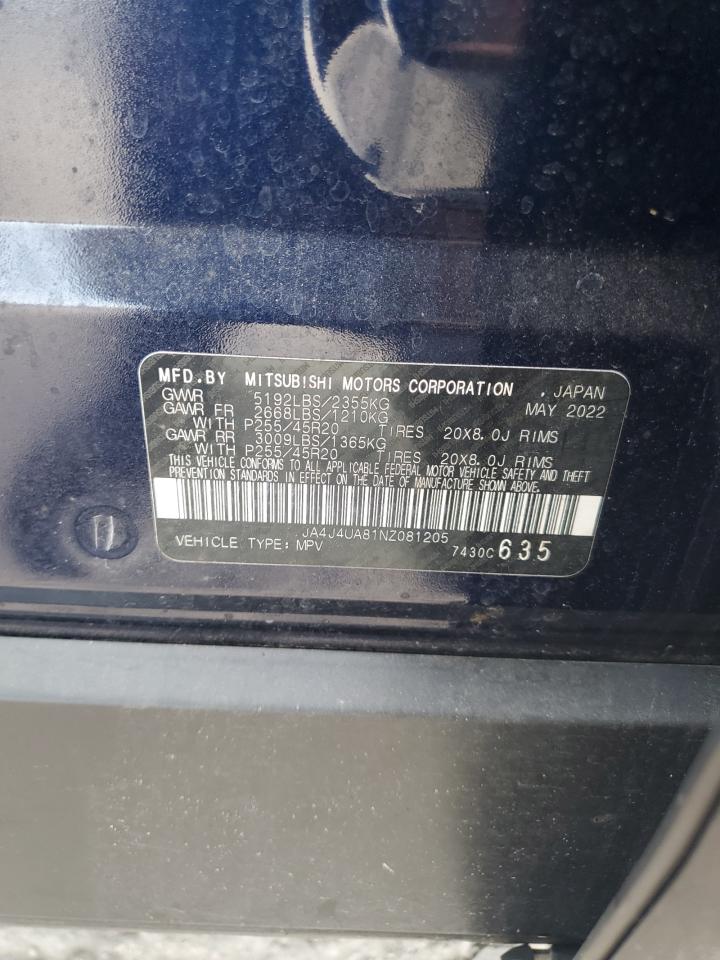2022 Mitsubishi Outlander Se VIN: JA4J4UA81NZ081205 Lot: 64511235