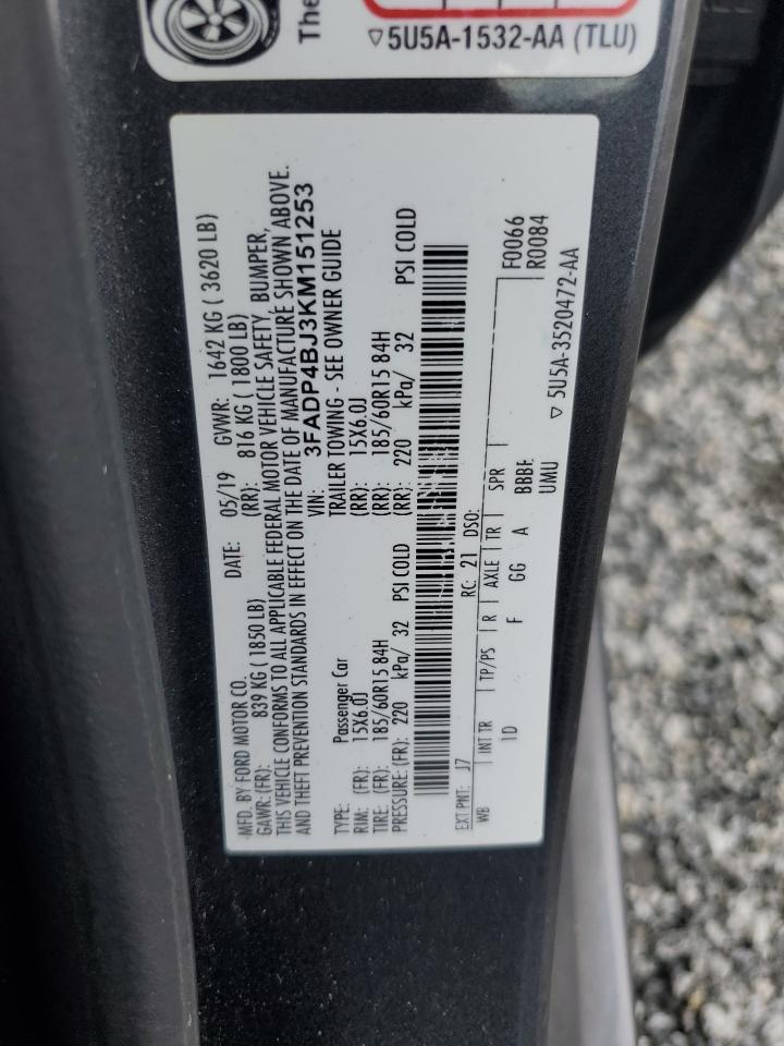 3FADP4BJ3KM151253 2019 Ford Fiesta Se